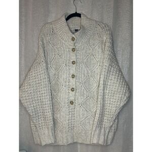 American Eagle Outfitters Cream Cable Knit Cardigan